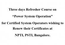 Three days Refresher Course for Certified system Operators wishing to renew their Certificates