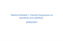 Chennai - Training Programme on Standards and Labelling