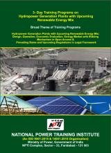 3- Day Training Programs on Hydropower Generation Plants with Upcoming Renewable Energy Mix.