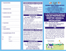 Three Days Weekend Training Programme on Solar Photovoltaic RoofTop, Design and Installation from 12th - 14th July, 2019 at NPTI, Neyveli.